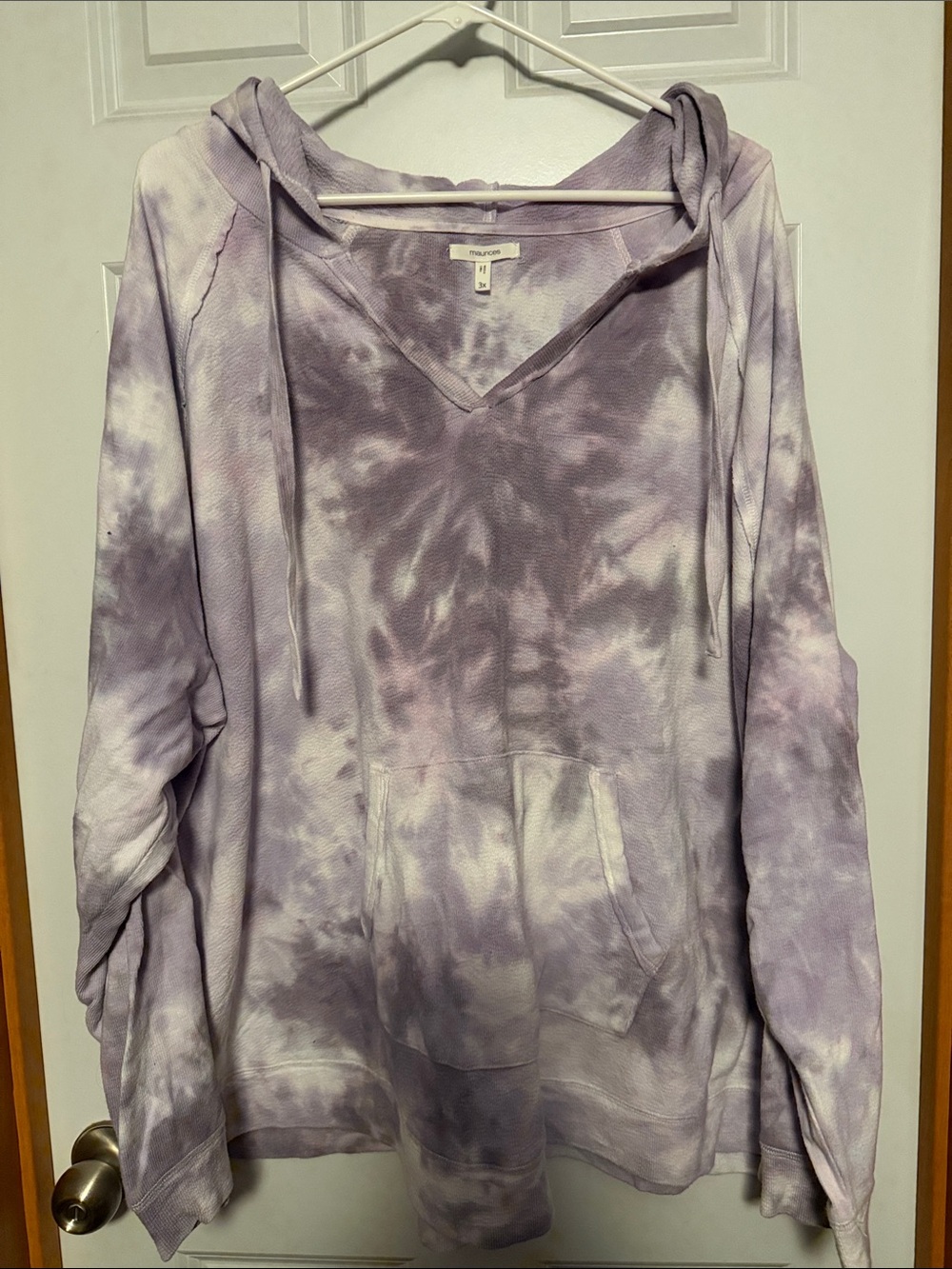Maurices 3x Lavender Tie-Dye V-Neck Hoodie